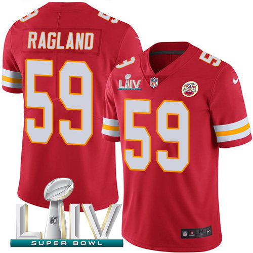 Kansas City Chiefs Nike 59 Reggie Ragland Red Super Bowl LIV 2020 Team Color Youth Stitched NFL Vapor Untouchable Limited Jersey